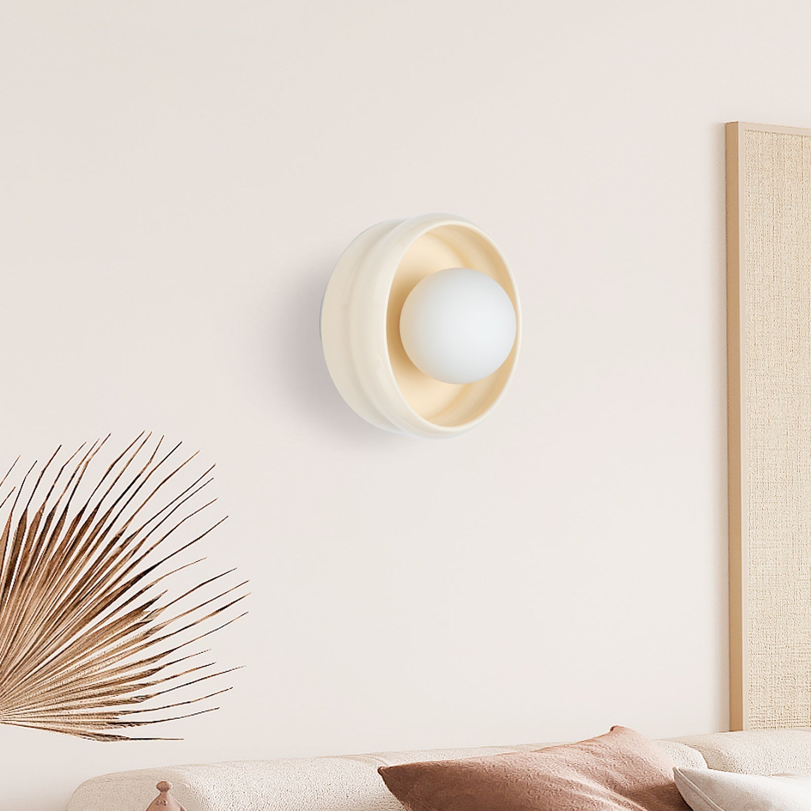 RingGlow | Elegant Rund Keramisk Væglampe