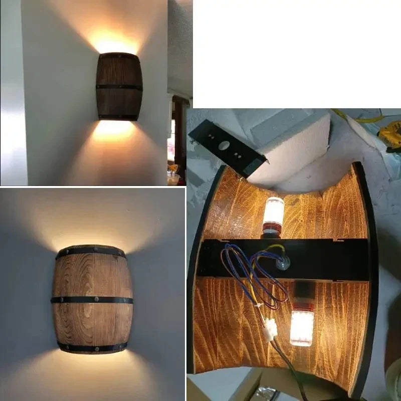 RusticCask | Tidløs Trævægslampe