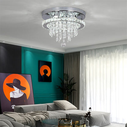 RadiantDrape | Funklende Krystal LED Loftlampe