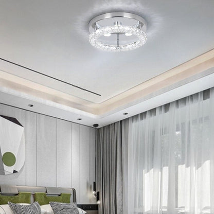 RadiantDrape | Funklende Krystal LED Loftlampe