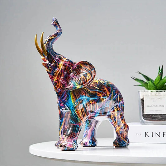 ColorTrunk | Livlig Har kunst & Unik Modig Design Elefant Skulptur