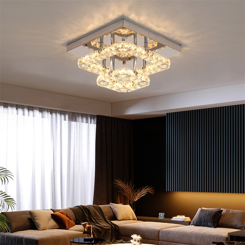 RadiantDrape | Funklende Krystal LED Loftlampe