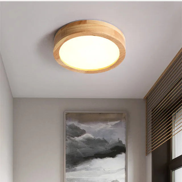 ScandiLumina | Elegant Massivt Træ Loftlampe