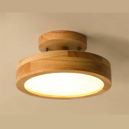 ScandiLumina | Elegant Massivt Træ Loftlampe
