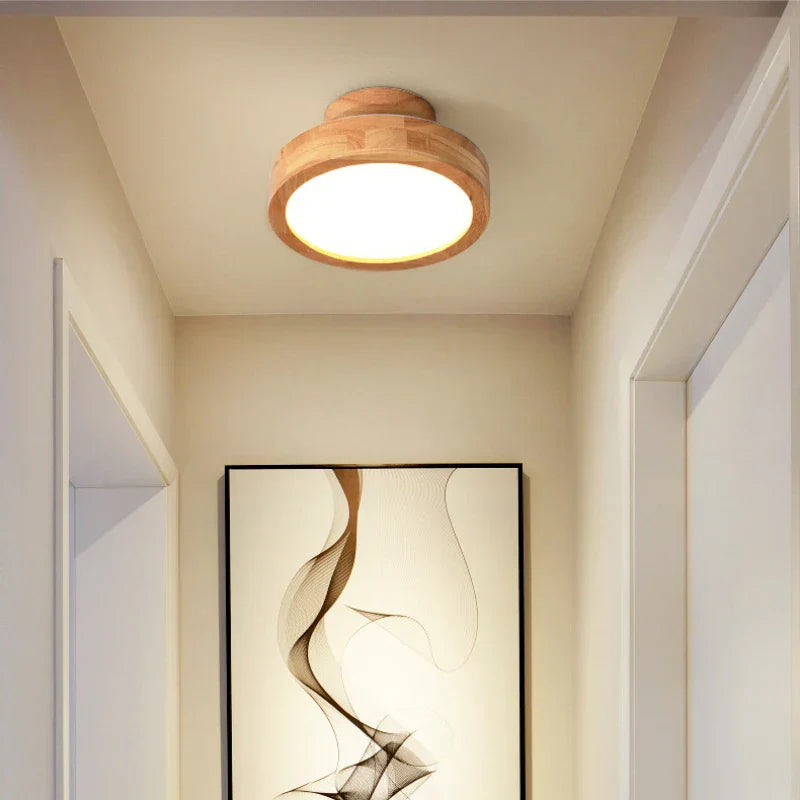 ScandiLumina | Elegant Massivt Træ Loftlampe