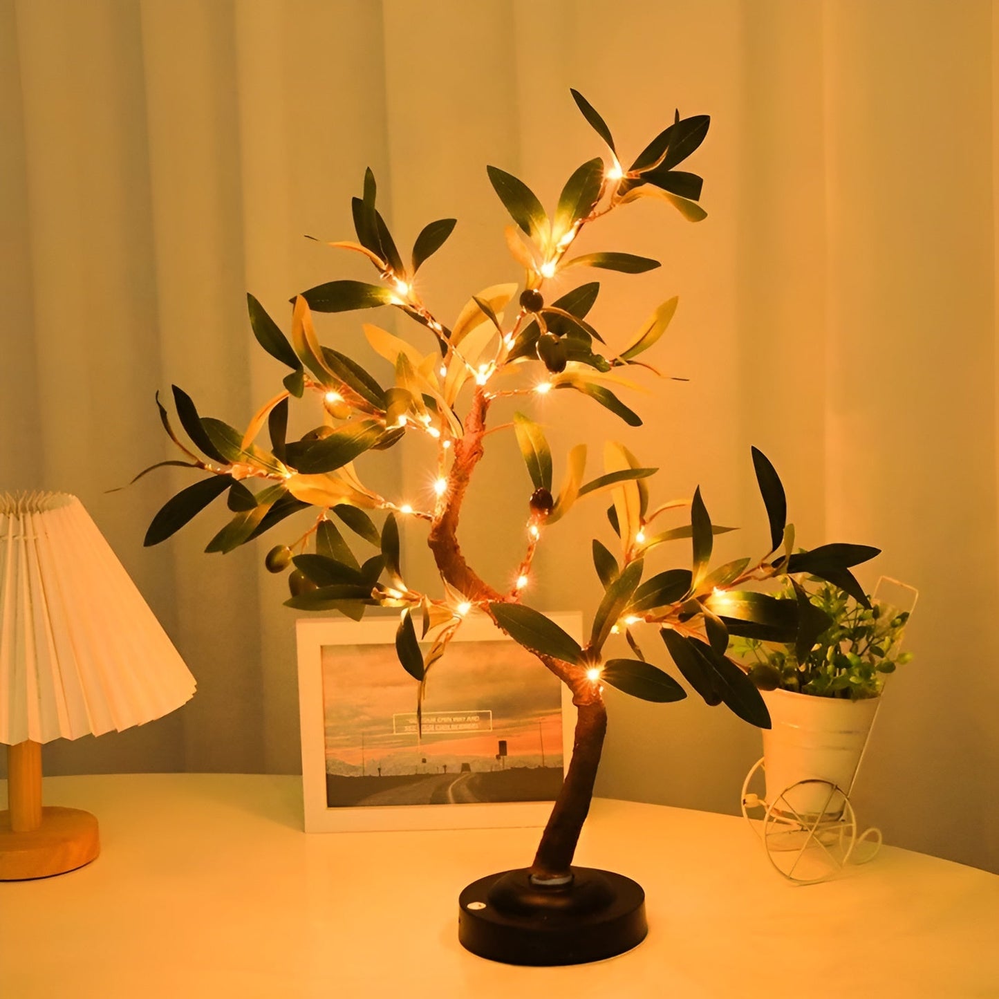 SereneSprout | Dekorativ LED Trælampe