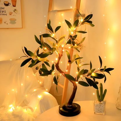 SereneSprout | Dekorativ LED Trælampe