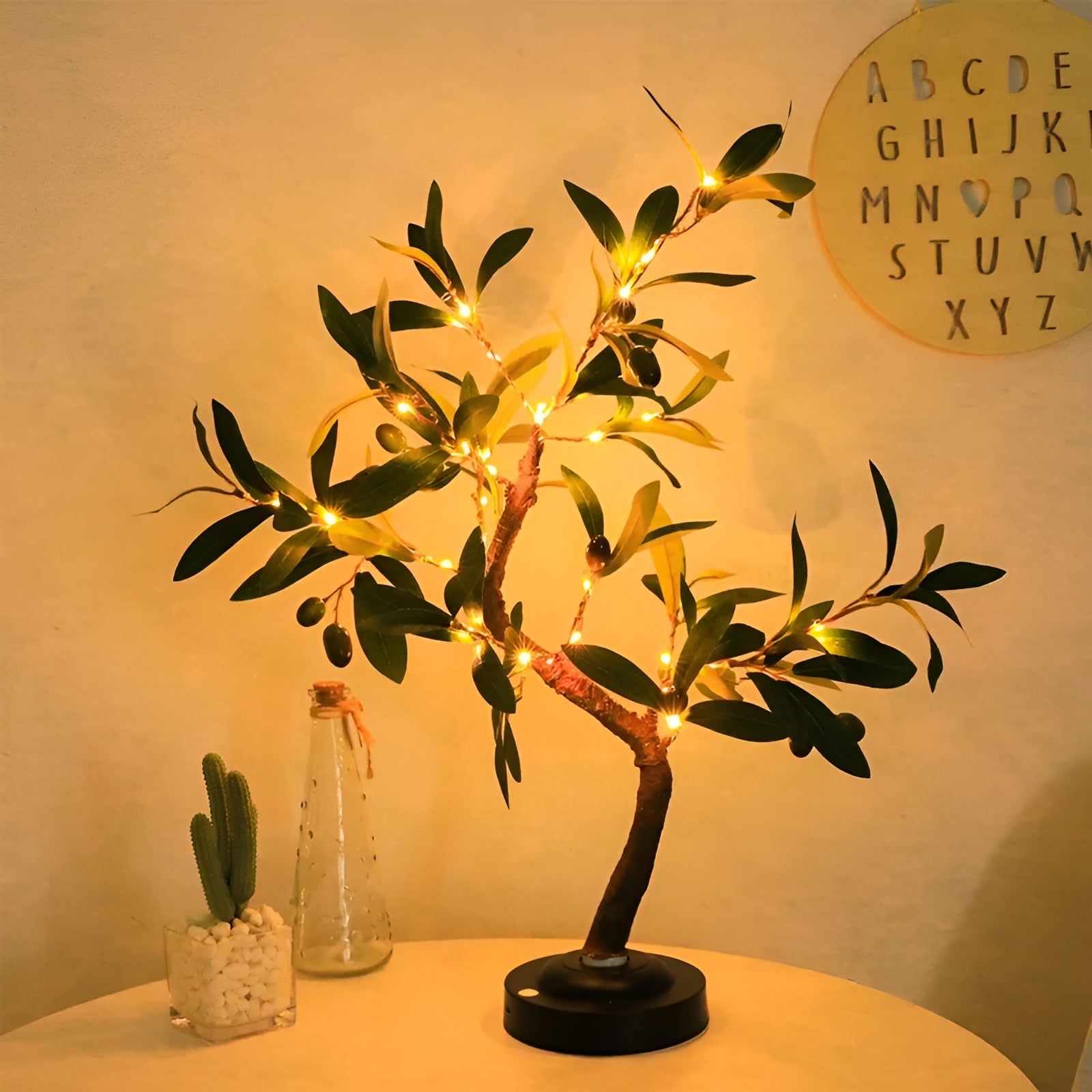 SereneSprout | Dekorativ LED Trælampe