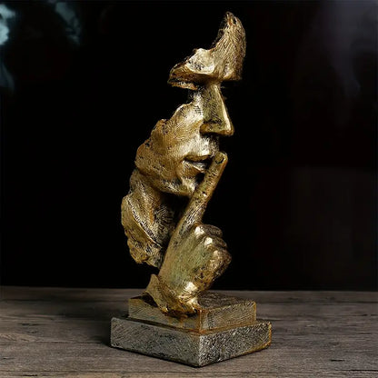 SerenitySculpt | Abstrakt Tænker Statue i Harpiks til Hjem & Kontor