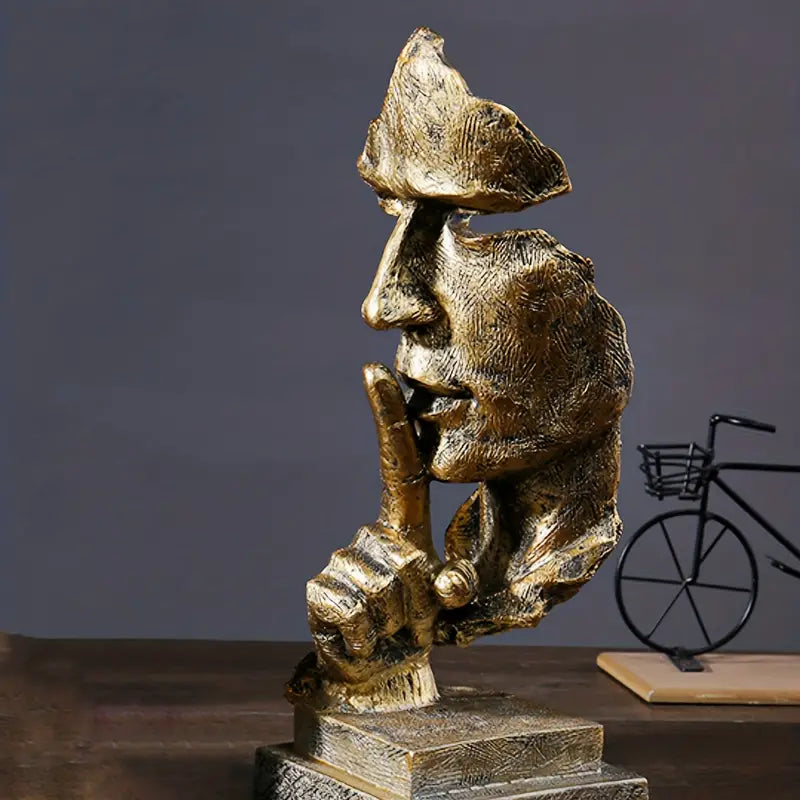SerenitySculpt | Abstrakt Tænker Statue i Harpiks til Hjem & Kontor