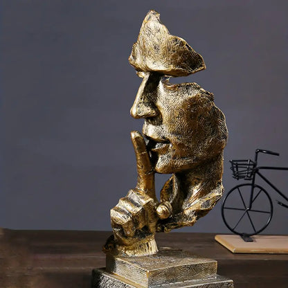 SerenitySculpt | Abstrakt Tænker Statue i Harpiks til Hjem & Kontor