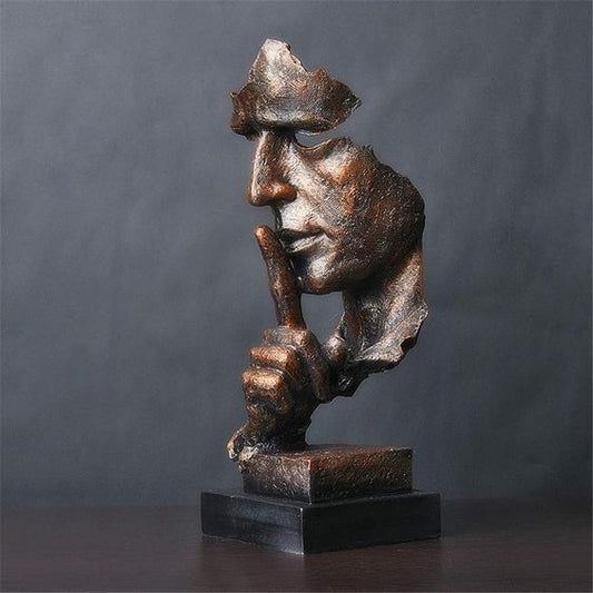 SerenitySculpt | Abstrakt Tænker Statue i Harpiks til Hjem & Kontor
