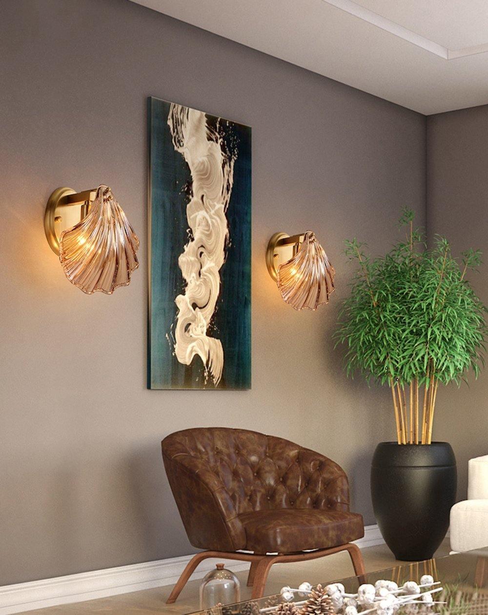 ShellGlow Væglampe | Muslingeformet LED-Lampe med Kystnær Elegance