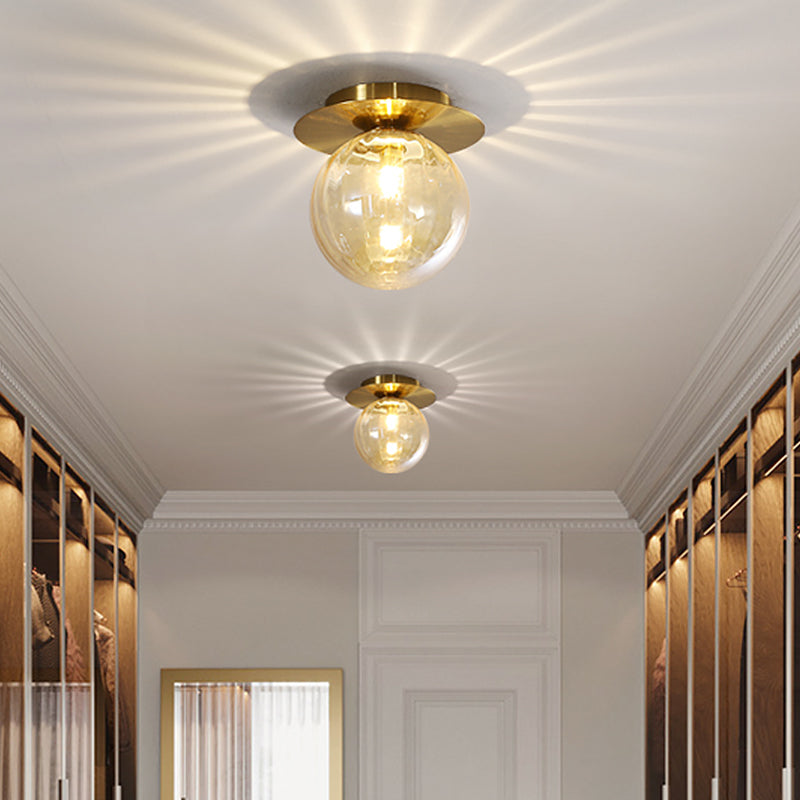 ShimmerOrb | Loftlampe Med Gyldent Glas