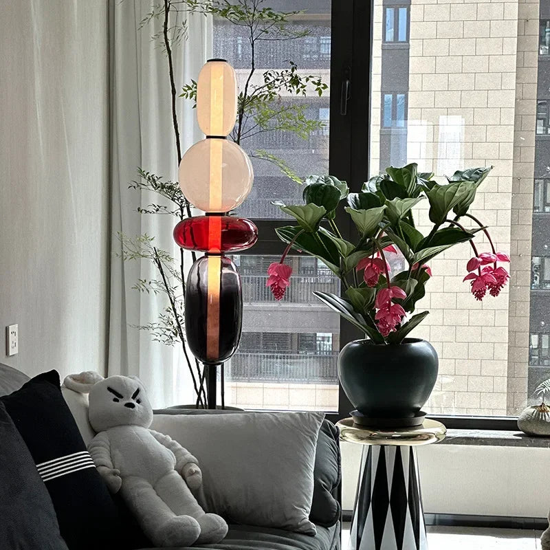 StackGlow | Livlig Glasgulvlampe