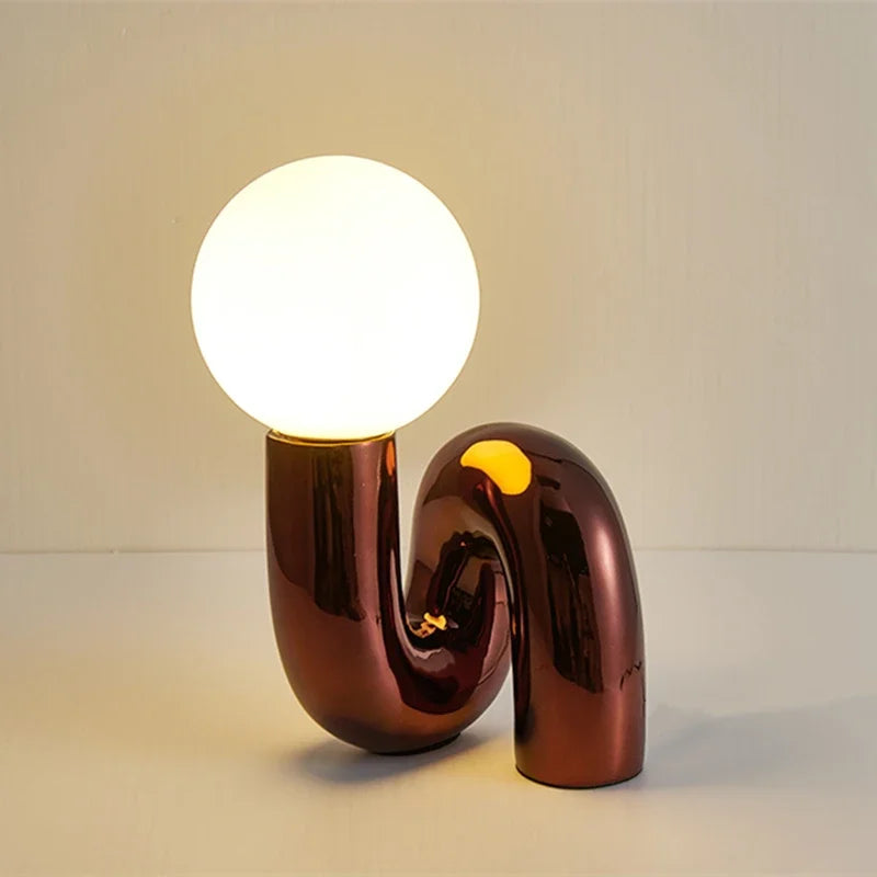 SwirlGlow | Kunstnerisk LED Bordlampe