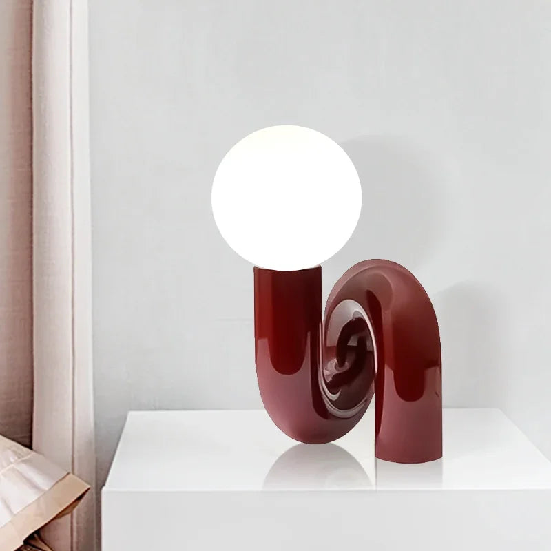 SwirlGlow | Kunstnerisk LED Bordlampe