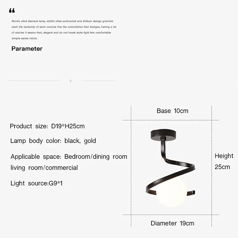 TwistShine | Lysende Loftlampe
