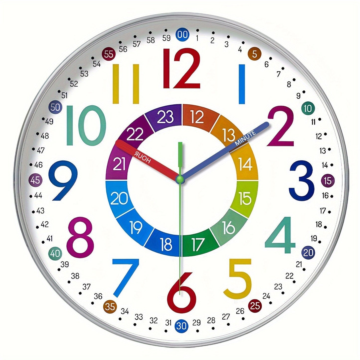 VibrantClock | Moderne Farverig Vægklokke