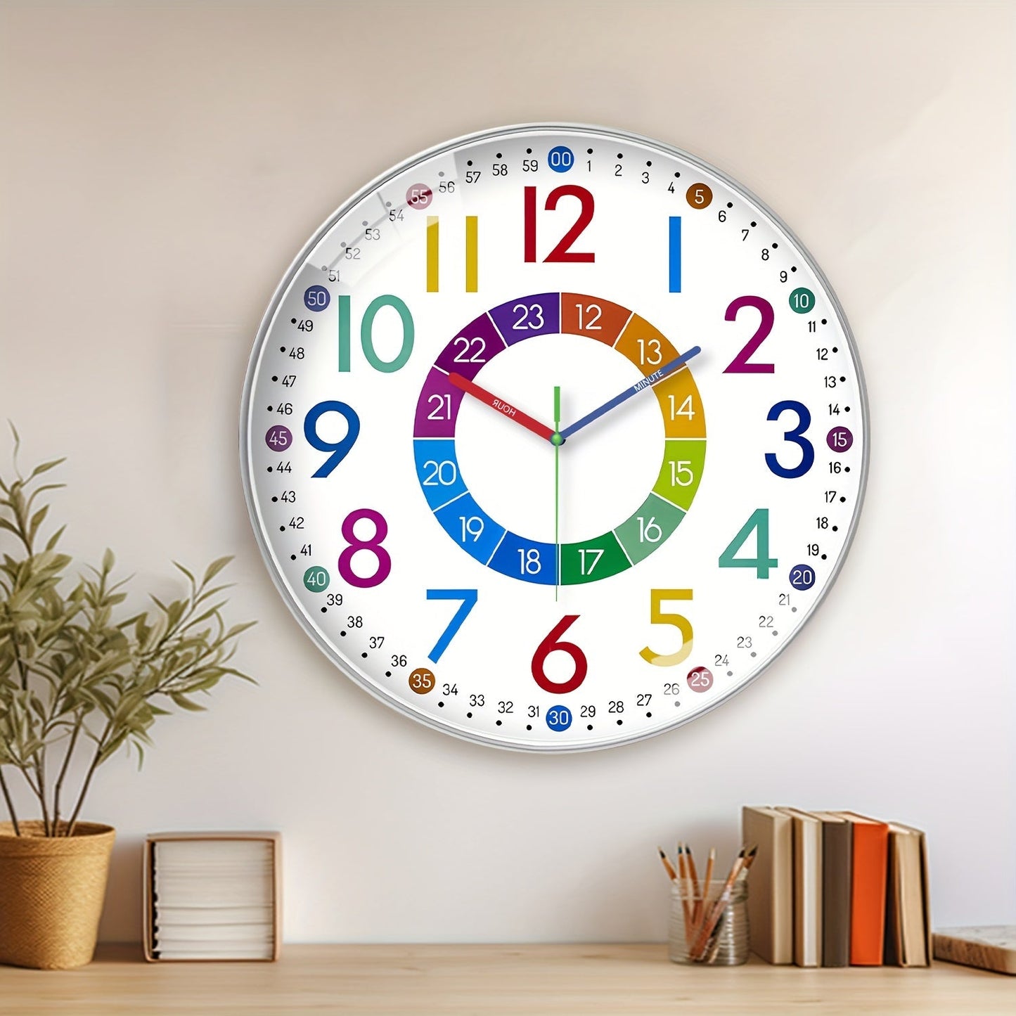VibrantClock | Moderne Farverig Vægklokke