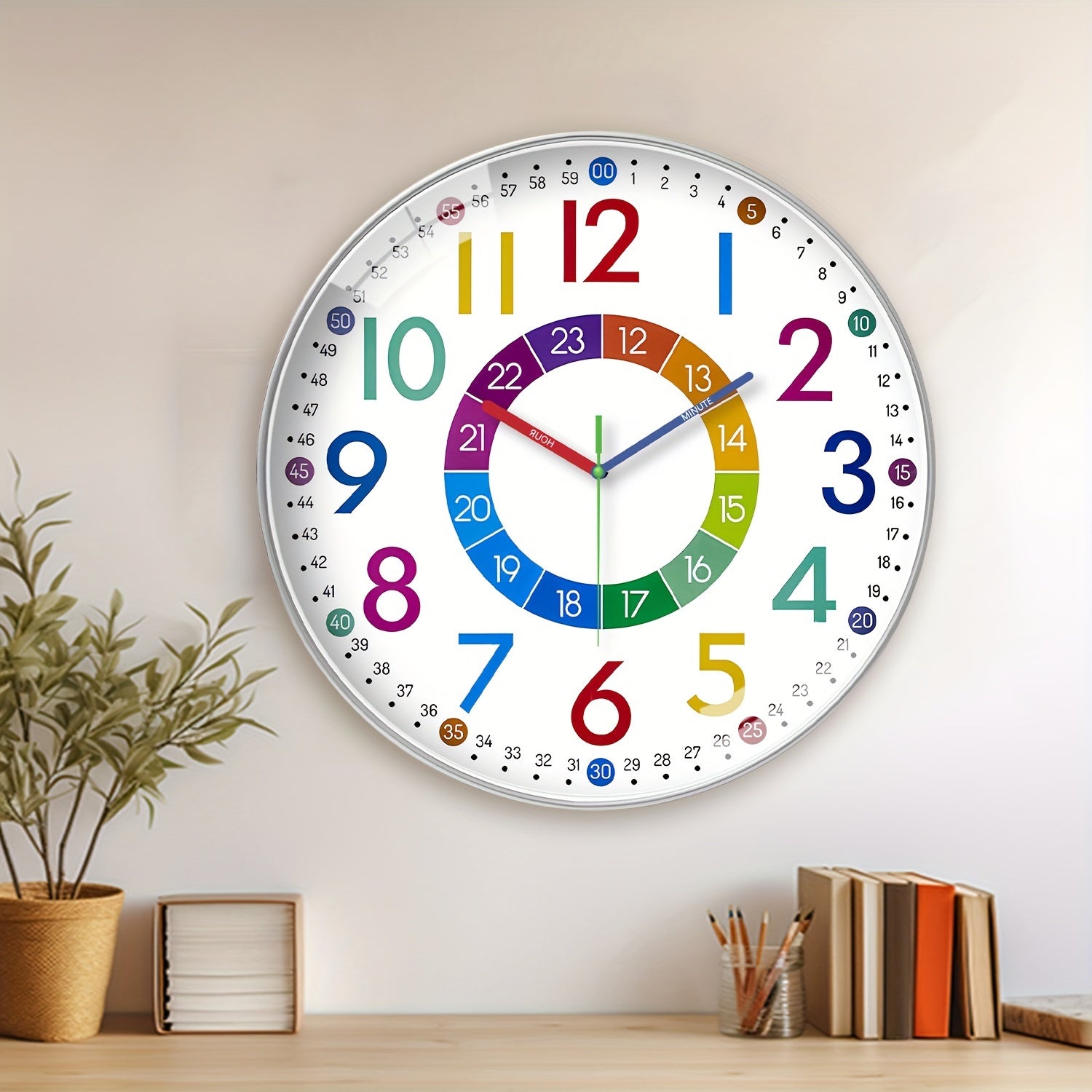 VibrantClock | Moderne Farverig Vægklokke