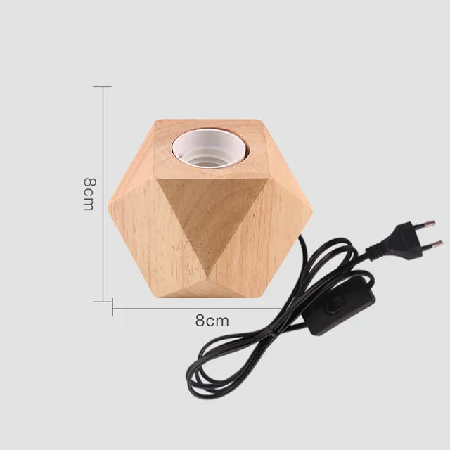 HexaShine | Geometrisk Træbordlampe