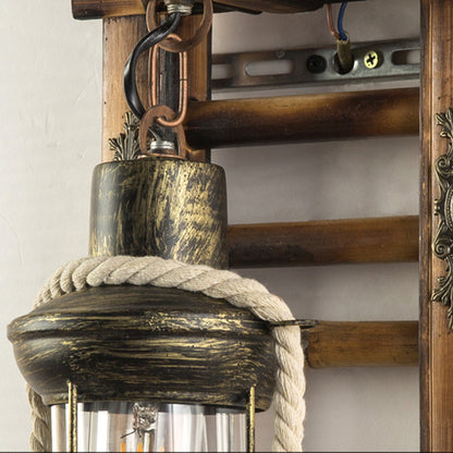 VintageKnot | Håndlavet Træ & Reb Lampe