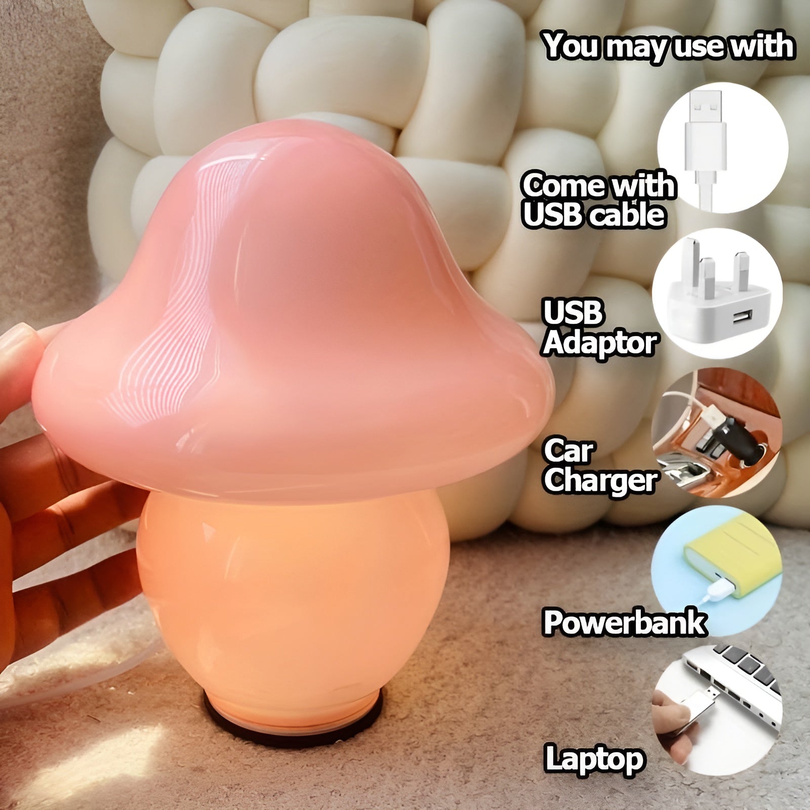 WhimsyLamp | Elegant Svampeformet Lampe