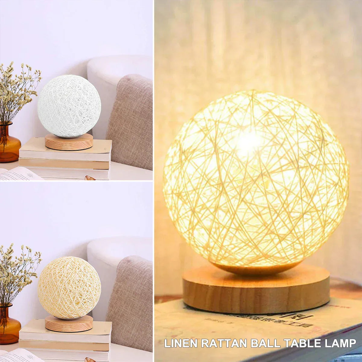 WovenLight | Naturlig Rattan Bordlampe