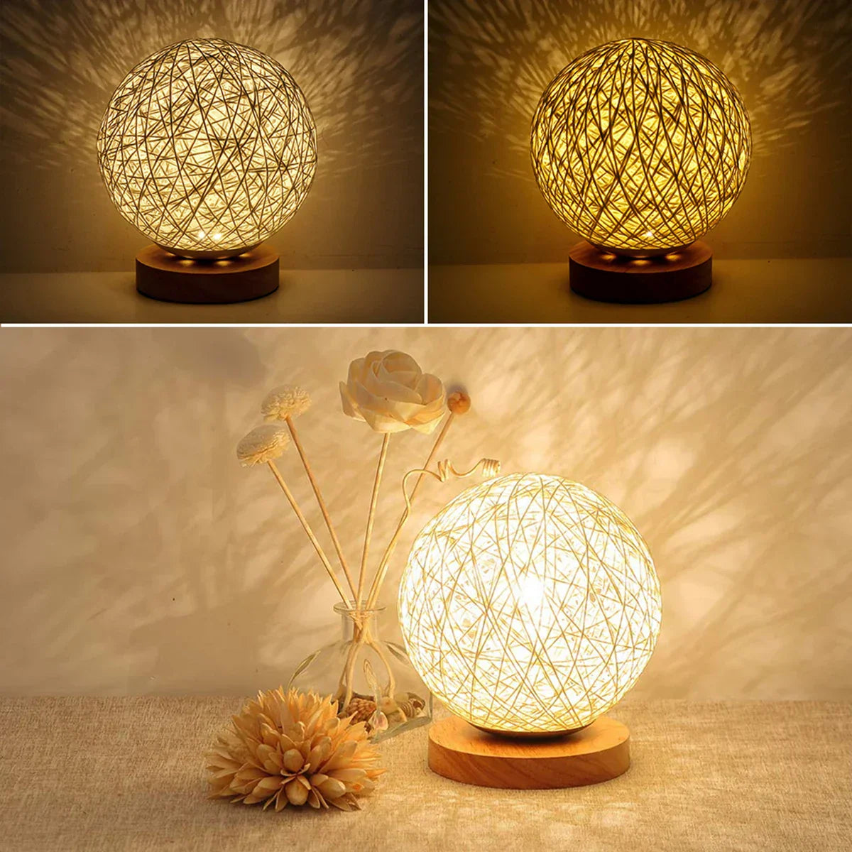 WovenLight | Naturlig Rattan Bordlampe
