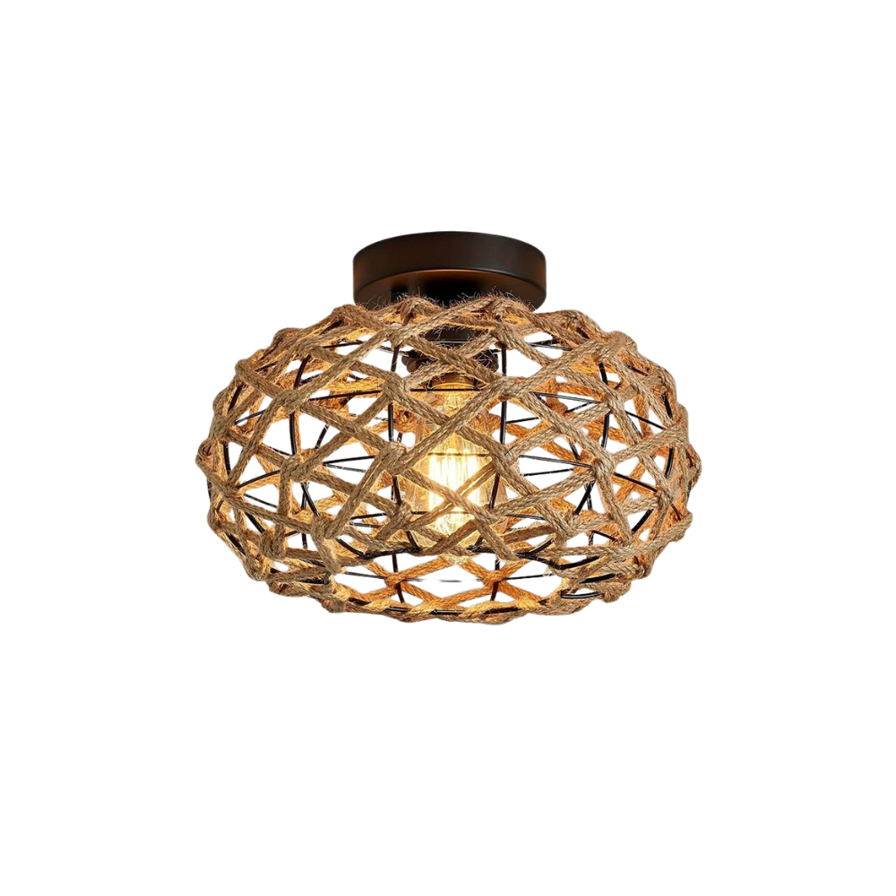 WovenWarmth | Rustikke Vævede Loftslamper