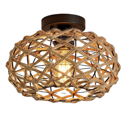 WovenWarmth | Rustikke Vævede Loftslamper