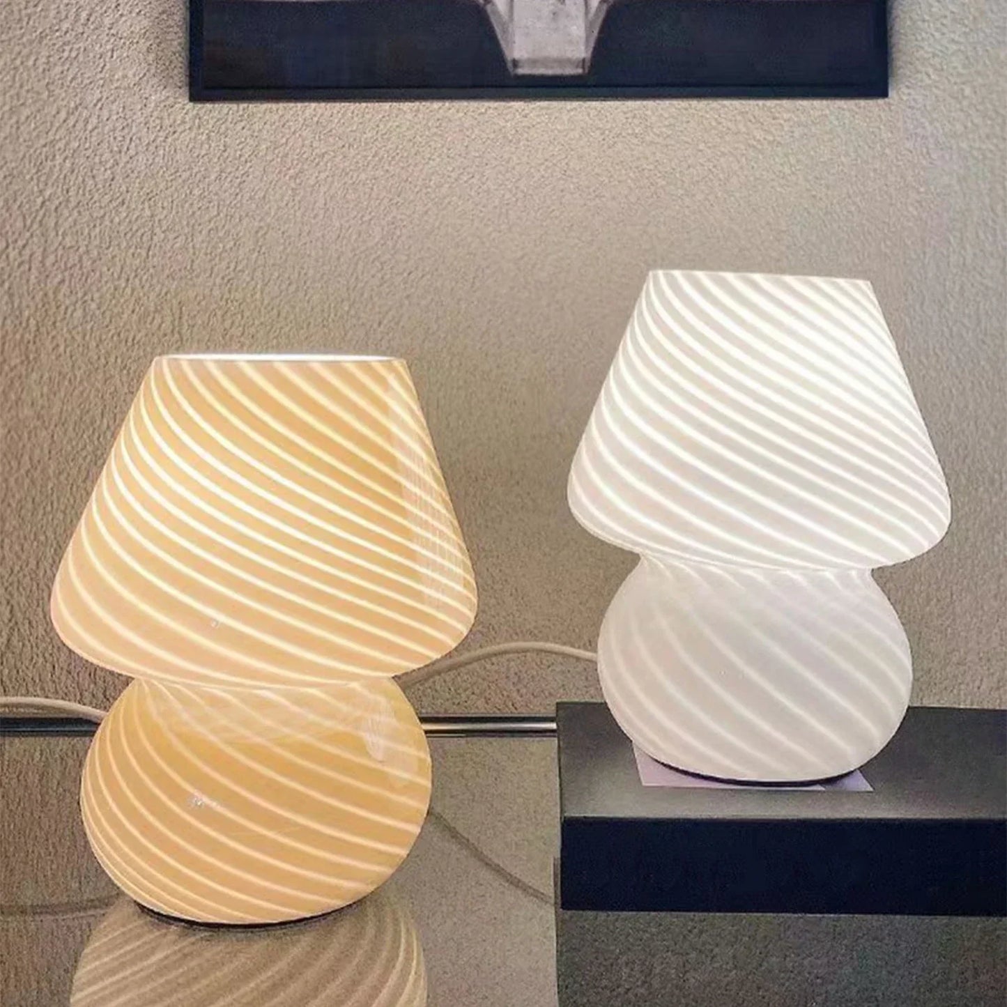 ZenMush | Minimalistisk Stribet Glaslampe