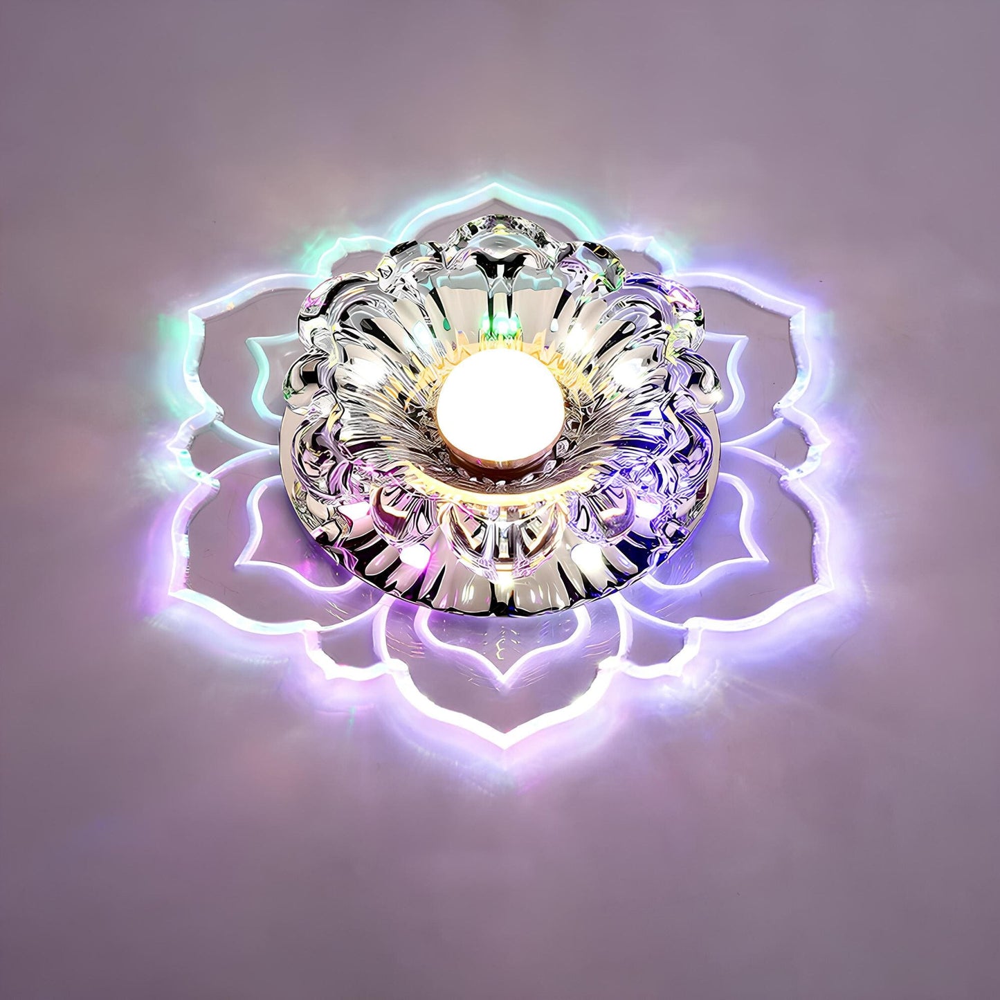 RadiantBloom | Crystal Floral Loftlampe