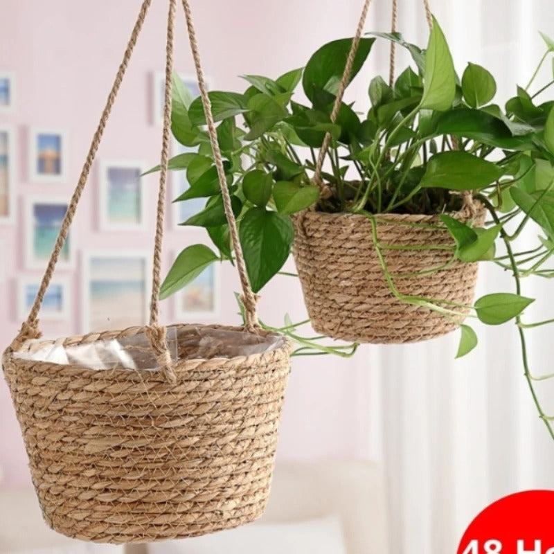 SwingScape™ | Minimalistisk og Elegant Vævet Planteholder | 1 + 1 Gratis